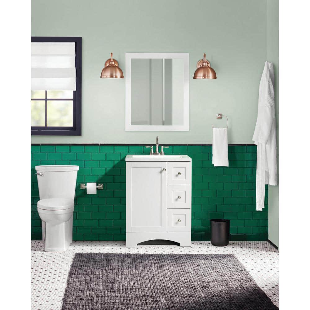 Glacier Bay Lancaster 245 in W x 1869 in D Shaker Bath Vanity with White Cultured Marble Top