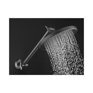 MODONA 1-Spray Patterns 10 in. Single Spray Wall Mounted Fixed Shower Head with Adjustable Shower Arm SET in Rubbed Bronze AC39SH82-RB