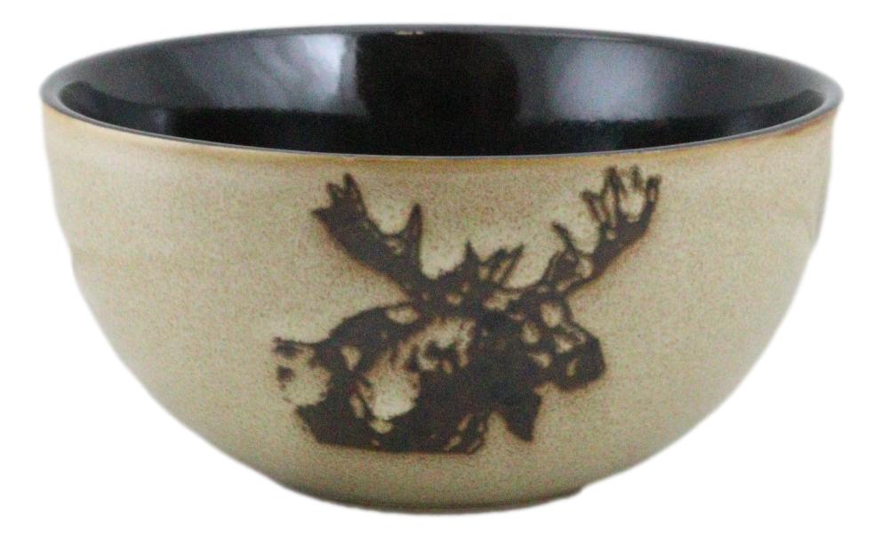 Pack Of 2 Rustic Emperor Giant Stag Elk Moose Deer Pasta Salad Soup Bowls 21Oz