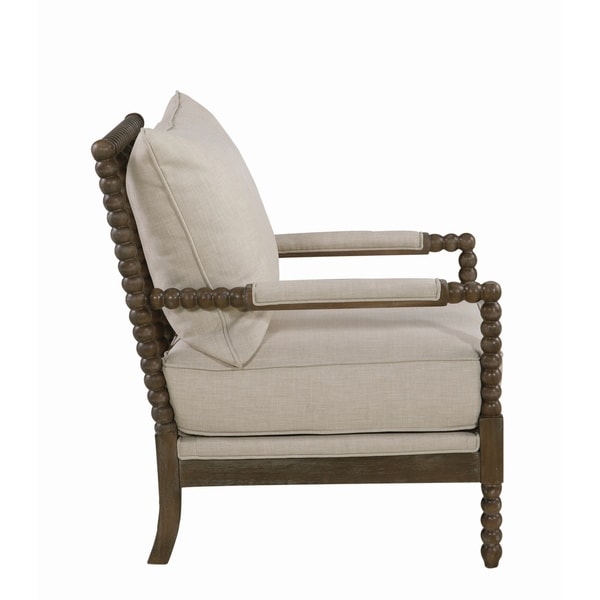 Coaster Furniture Blanchett Beige and Natural Cushion Back Accent Chair