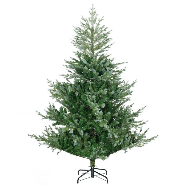 HOMCOM 6ft Artificial Christmas Tree Holiday Décor with 795 Branches，Auto Open，Steel Base，Wide Shape，EasytoShape Branches