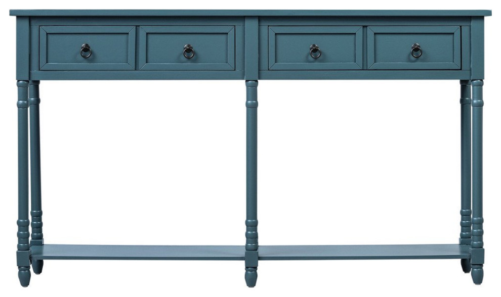 Traditional Console Table  Hardwood Frame  amp4 Drawers With Ring Pulls   Traditional   Console Tables   by Decor Love  Houzz