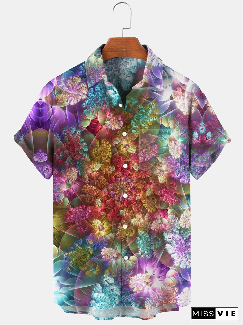 Flower Men's Shirts With Pocket