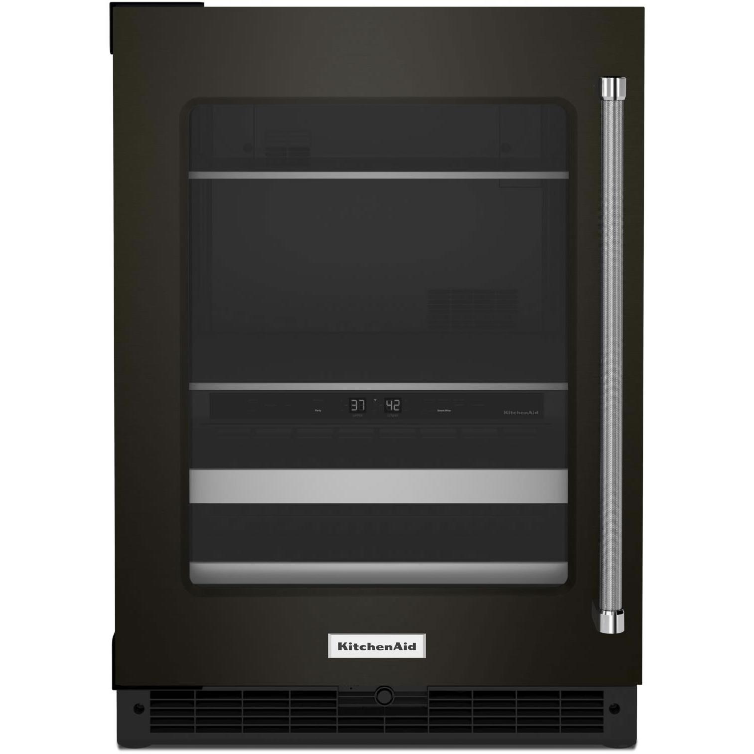 KitchenAid 24-inch, 4.89 cu. ft. Beverage Center with Glass Door KUBL314KBS