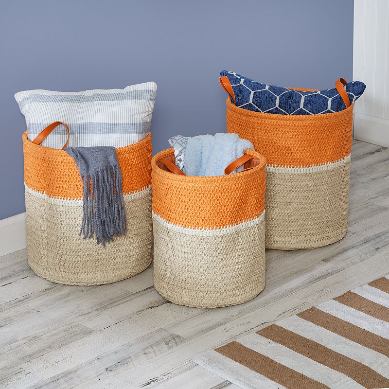 Honey-Can-Do 3-Piece Paper Straw Nesting Basket Set