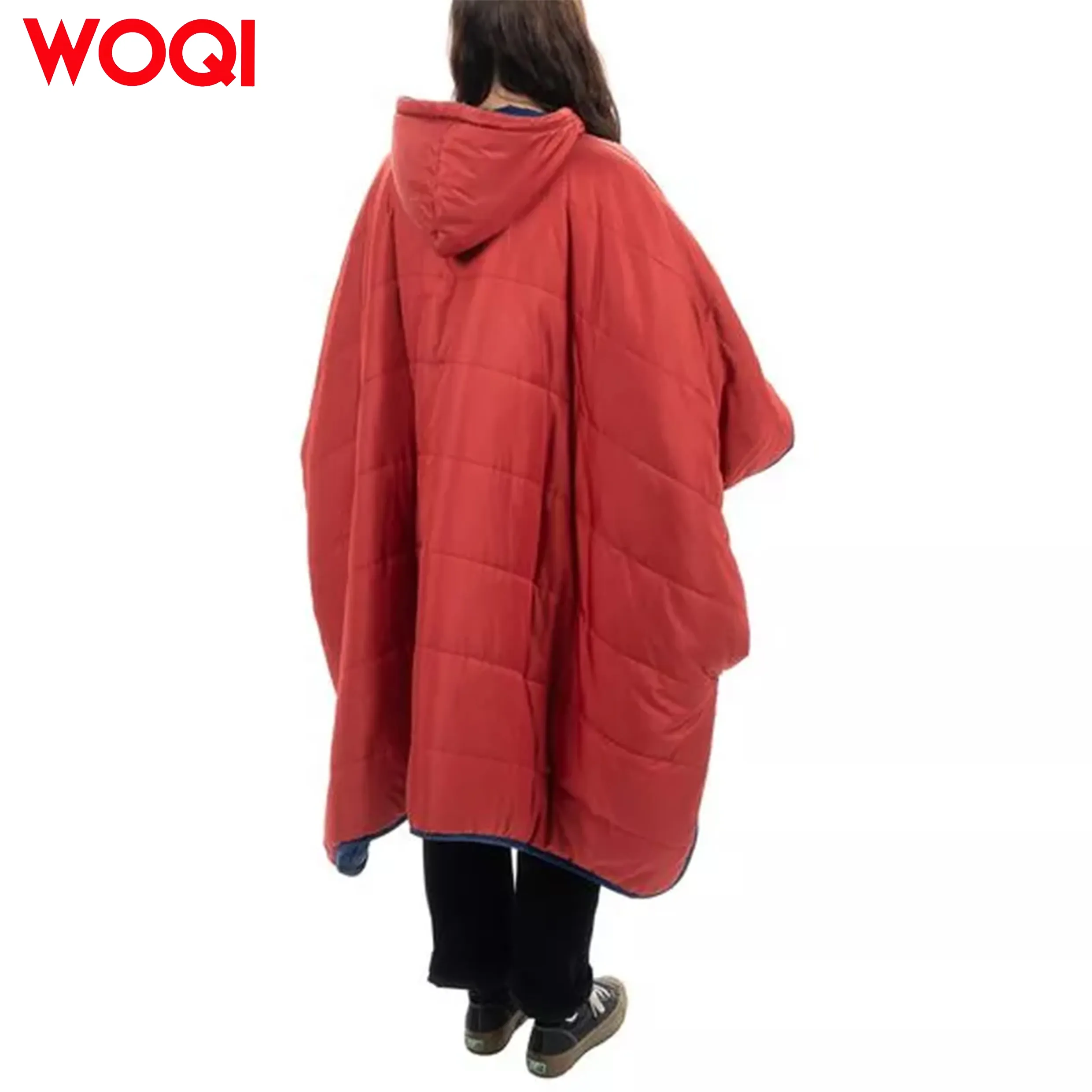 WOQI Camping Blanket Outdoor Multifunctional Warm Hooded Poncho  Wearable Cape Poncho