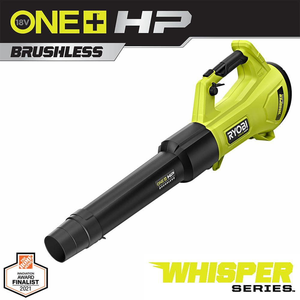 RYOBI ONE HP 18V Brushless Whisper Series 130 MPH 450 CFM Cordless Battery Leaf Blower