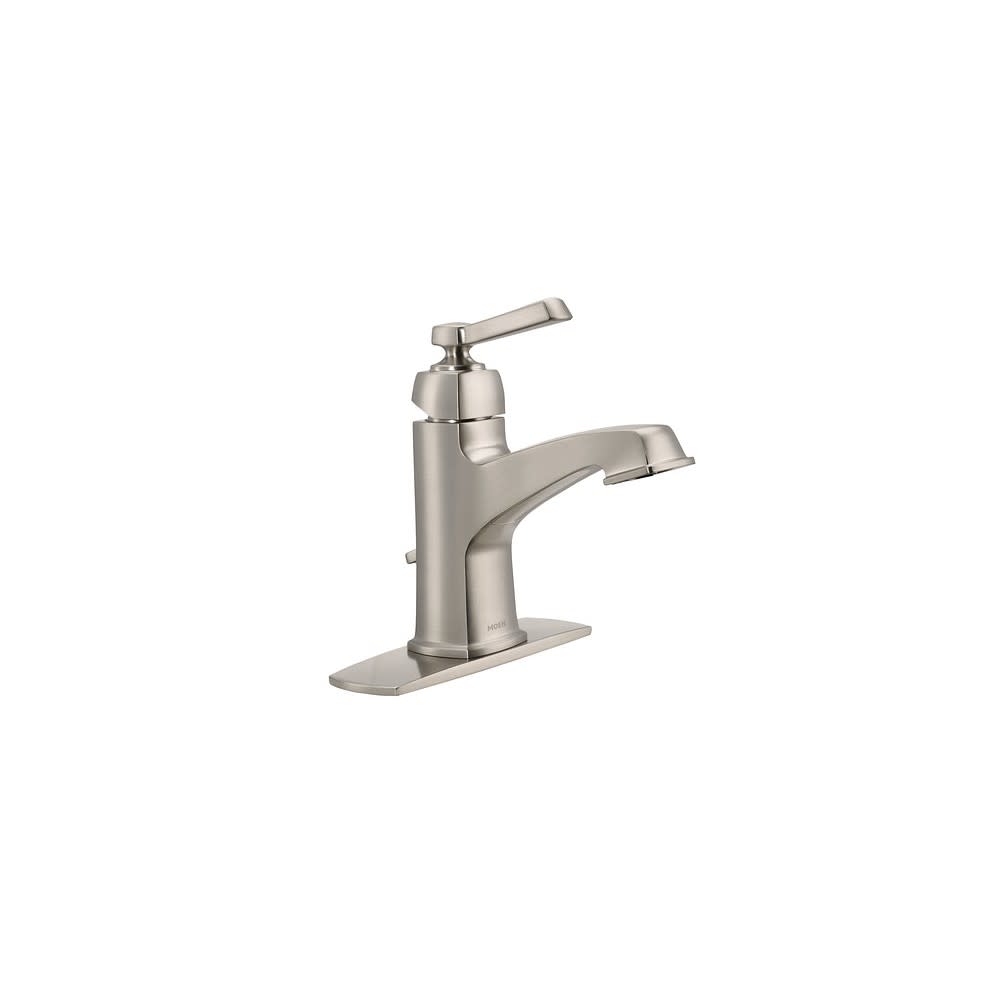 Moen Boardwalk Bathroom Faucet Spot Resist Nickel 1Handle HighArc ;