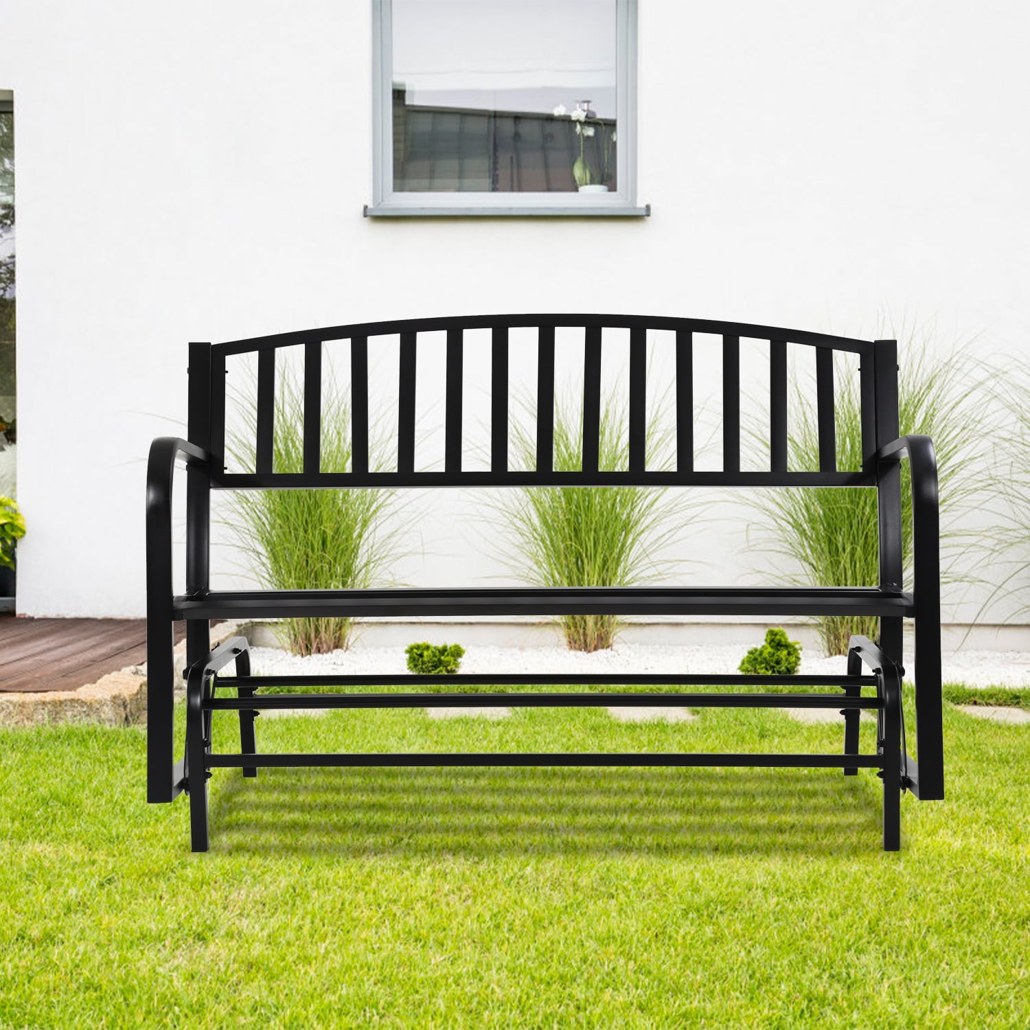 Patio Glider Bench Garden Bench for Patio Outdoor Bench Metal Bench Park Bench Cushion for Yard Porch Clearance Work Entryway