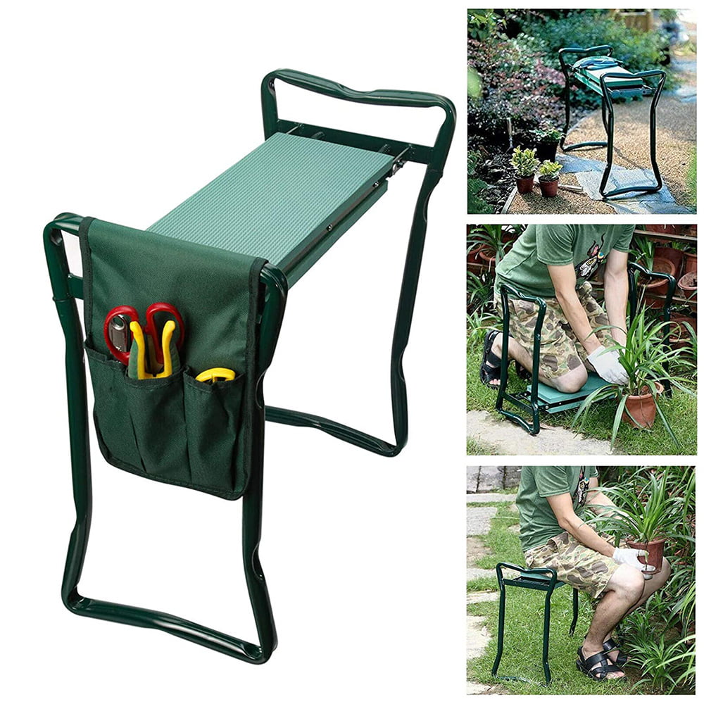 Garden Kneeler and Seat,2-in-1 Foldable Garden Bench Garden Stools,Portable Garden Kneeling Pad/Kneeling Stool+Tool Bag