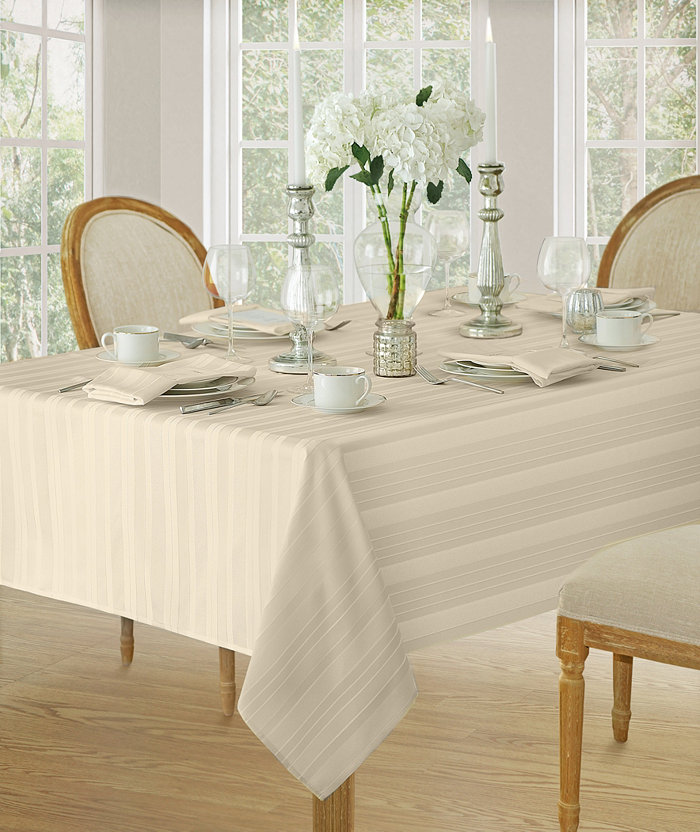 Elrene Denley Stripe 60 x102 Tablecloth