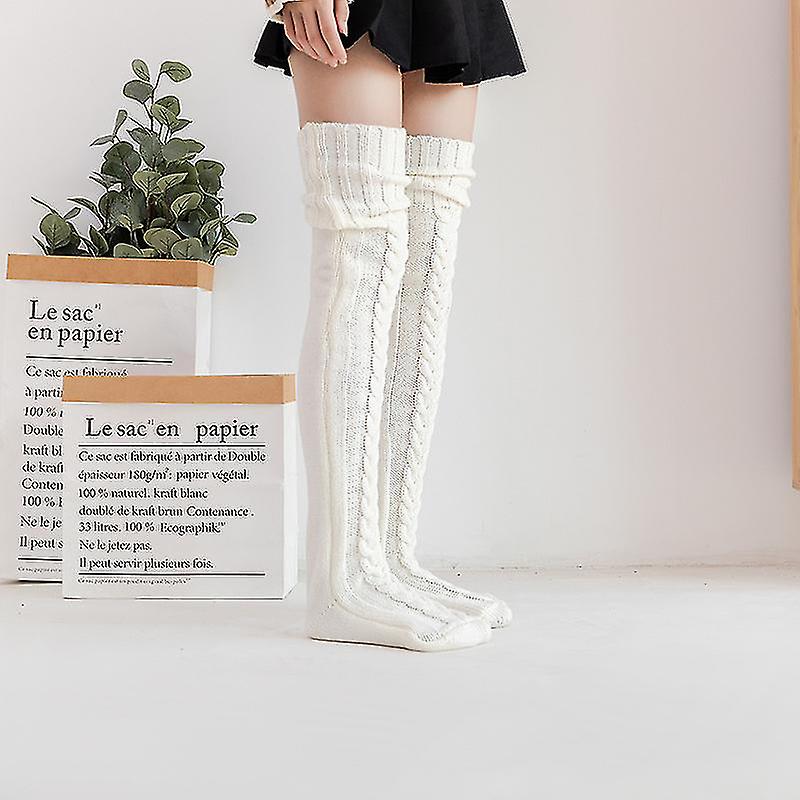 Women's Knitted Socks Over The Knee Long Tube Lengthened Pile Socks