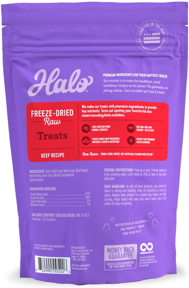 Halo Beef Recipe Raw Freeze-Dried Dog Treats