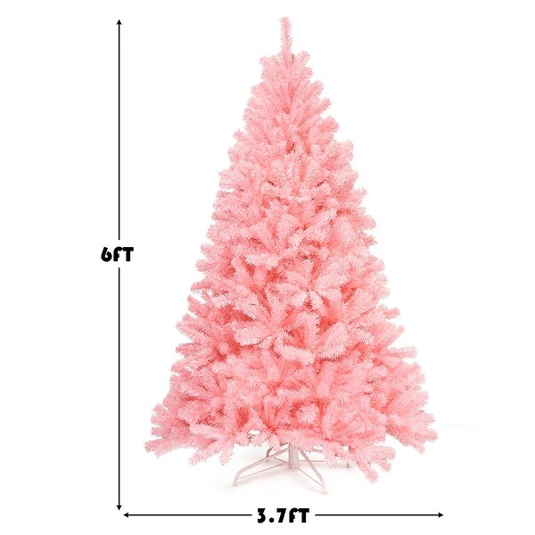 Costway 6Ft Hinged Artificial Christmas Tree Full Fir Tree New PVC w/