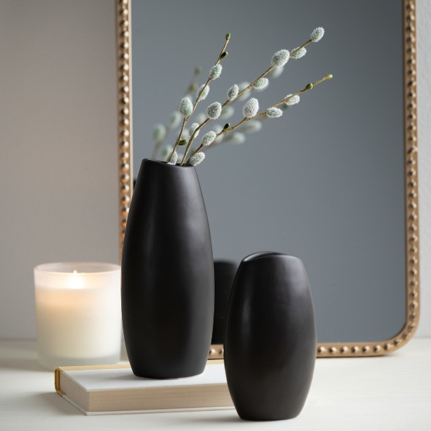 amp 8 quot Modern Matte Black Vase Set Of 2