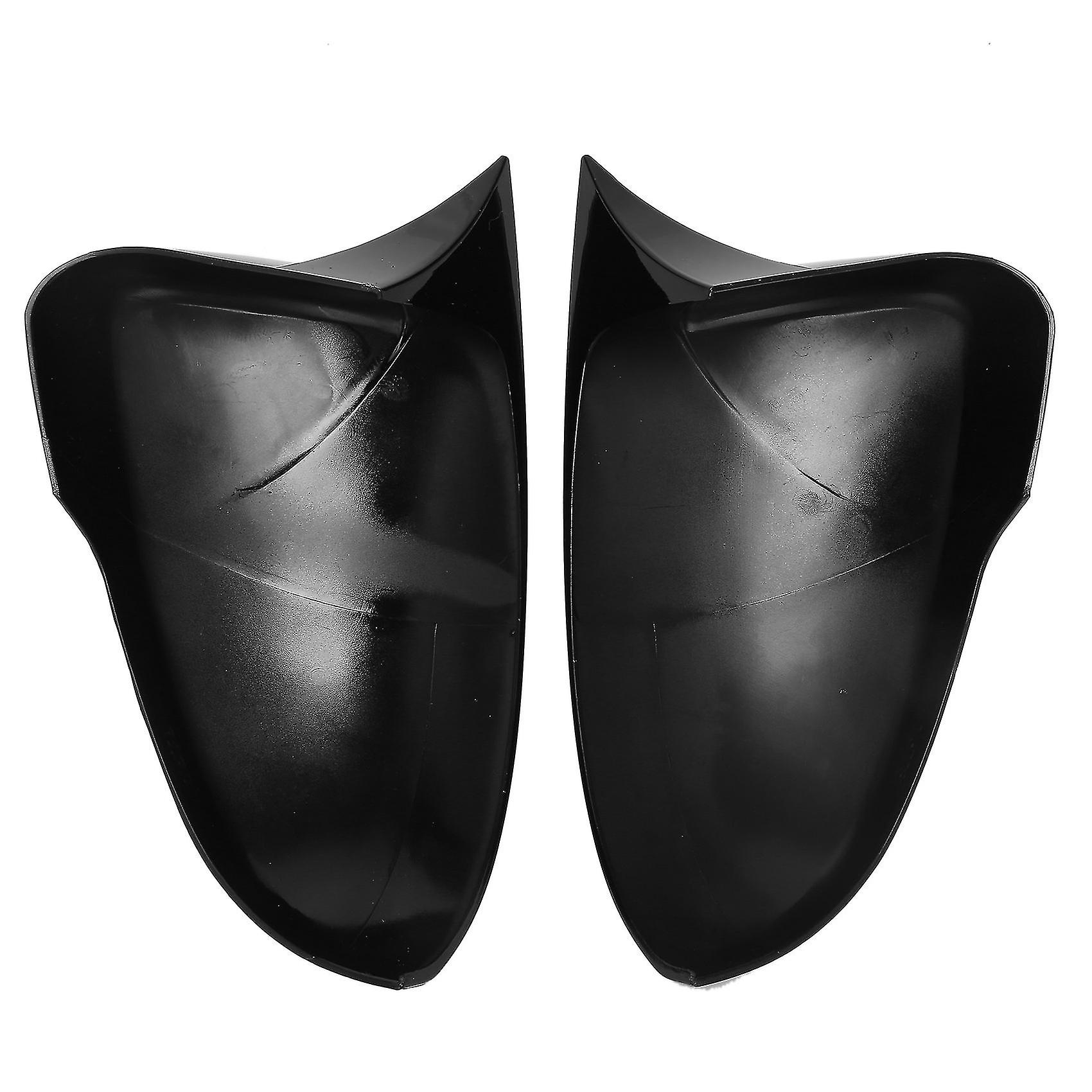 Car Glossy Black Ox Horn Rearview Side Glass Mirror Cover Trim Frame Side Mirror Caps For 2015-2020