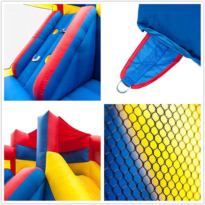 Inflatable Bounce House Castle Jumper Slide Large Trampoline 420D Oxford Cloth PVC Without Blower 3-12 Years Old 157.2"x141.6"x110.4"