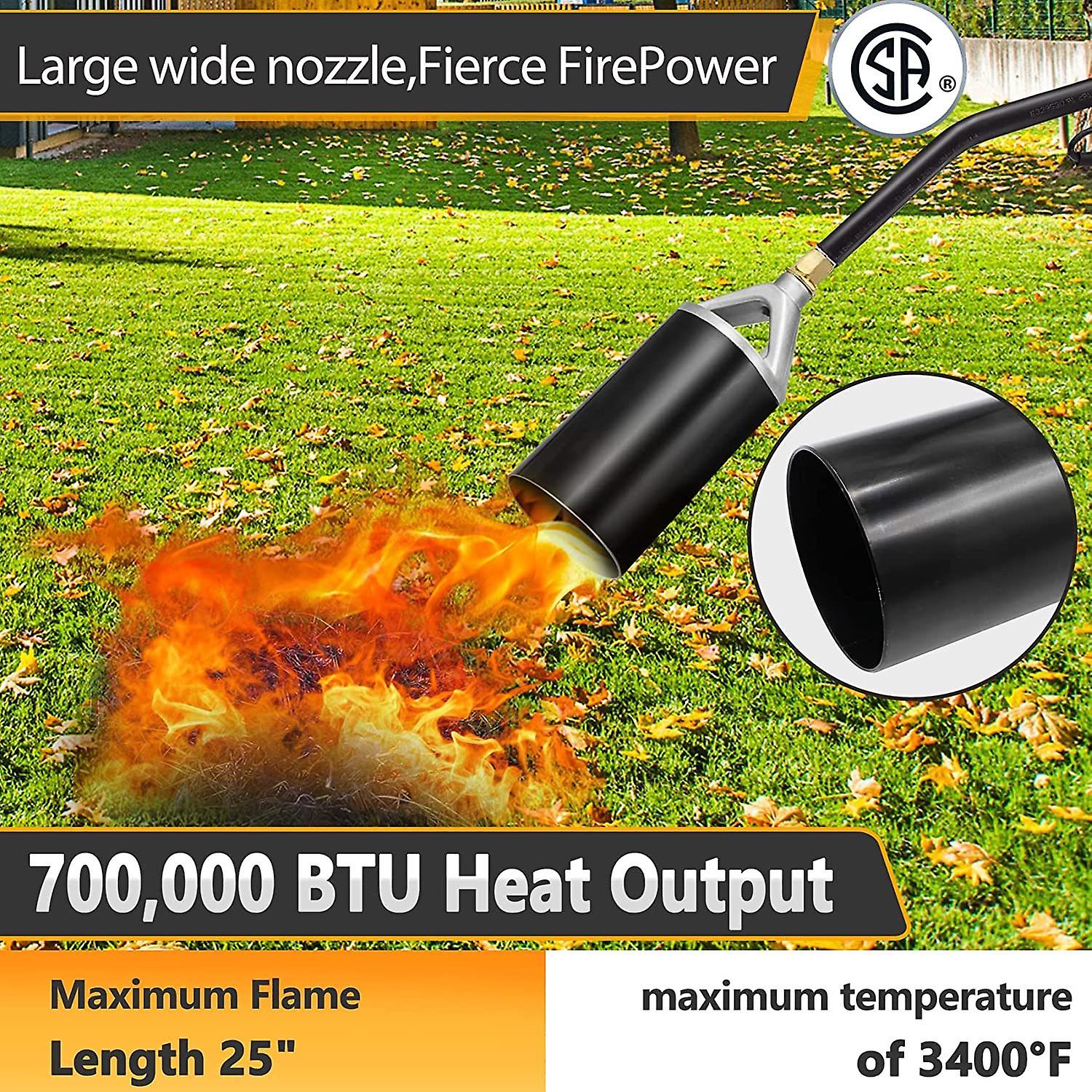 Heavy Duty Propane Torch Weed Burner，connect 5-100lb Propane Tank，high Output 700，000 Btu Weed Torch，propane Weed Torch，propane Torch Weed Burner Kit，