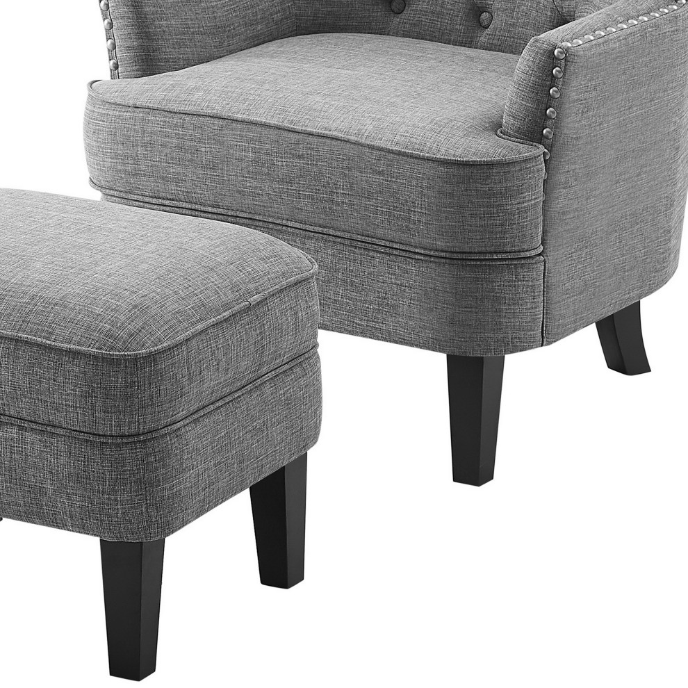 y Tufted Armchair and Ottoman   Transitional   Armchairs And Accent Chairs   by Mulhouse Furniture  Houzz