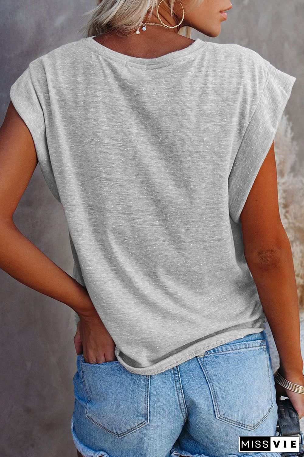 Cotton Blend Round Neck Tee