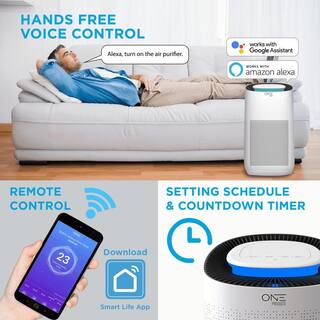 One Smart Consumer Electronics Gear Athena Smart Air Purifier with Voice Control HEPA Filter Included. Compatible with Google Assistant and Alexa with App OSAP01