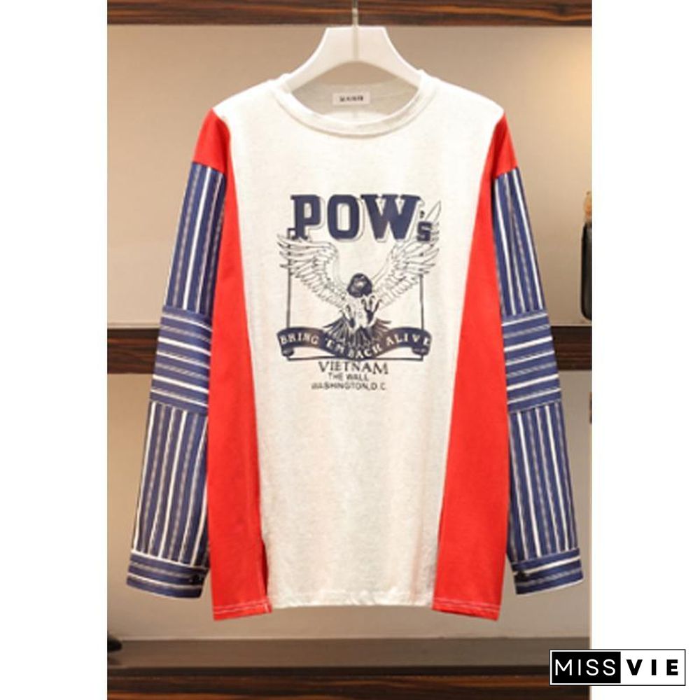 Fashion Letter Print Sweatshirt+Jeans P11587