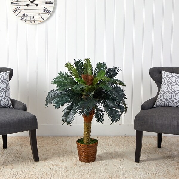 3' Artificial Sago Palm Tree in Decorative Planter