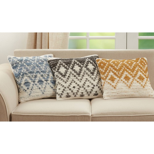 Diamond Design Woven Square Pillow Cover Saro Lifestyle