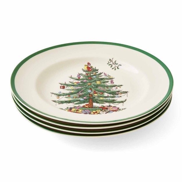 Spode Christmas Tree 10 5 Inch Dinner Plates Set Of 4