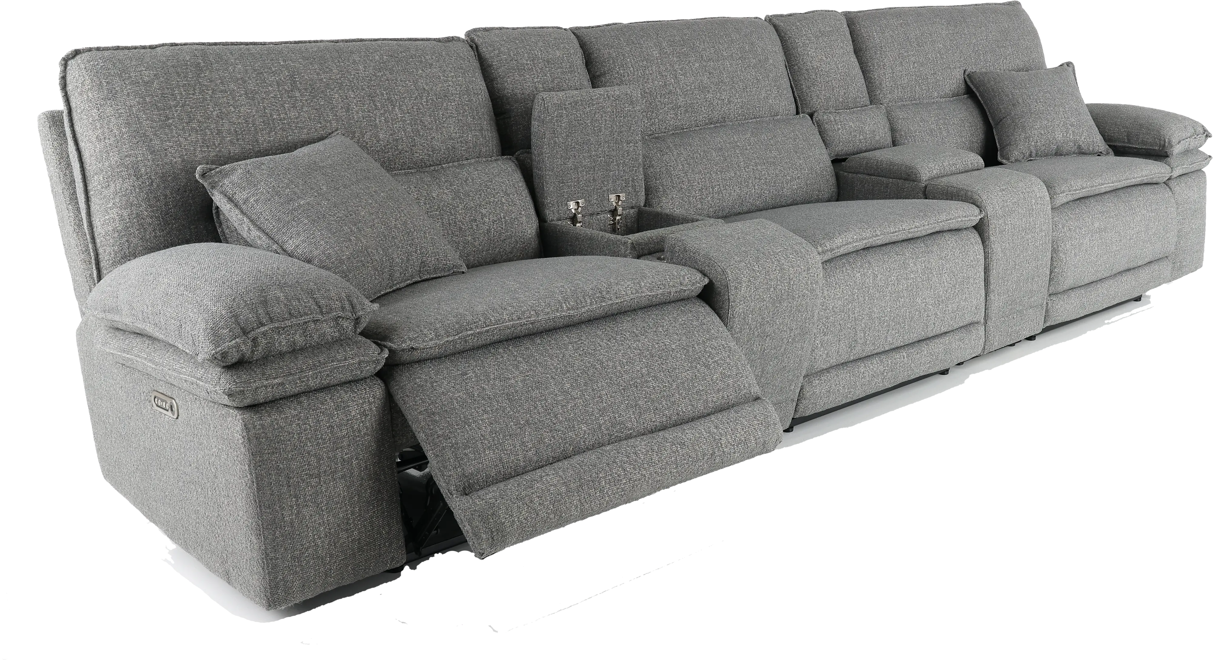 Merino Charcoal Gray 5 Piece Power Reclining Sofa