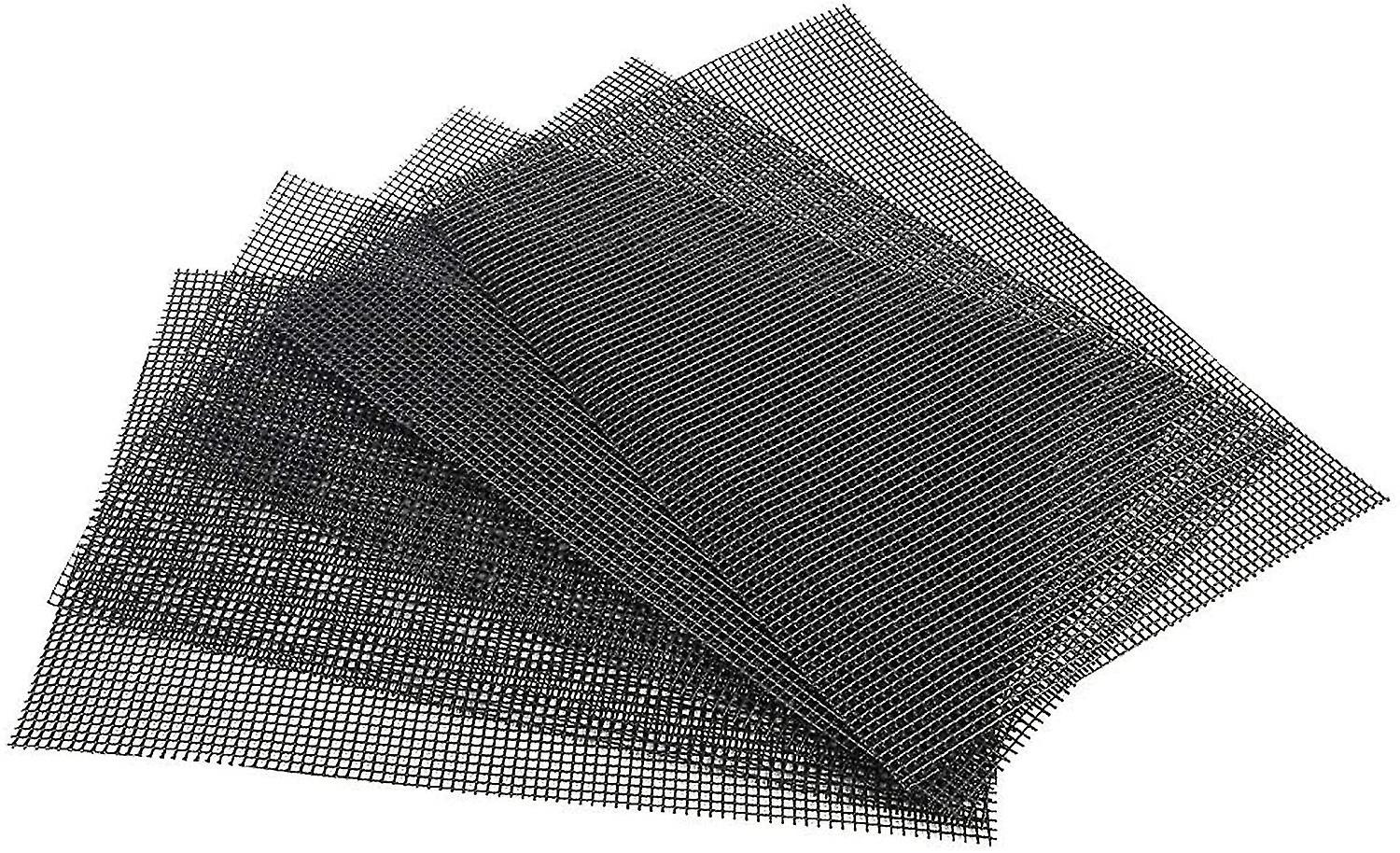 5 Pieces Flower Pot Hole Mesh Mat Black Plastic Bonsai Bottom Drainage Mesh Screens Grid Square 30x20 Cm