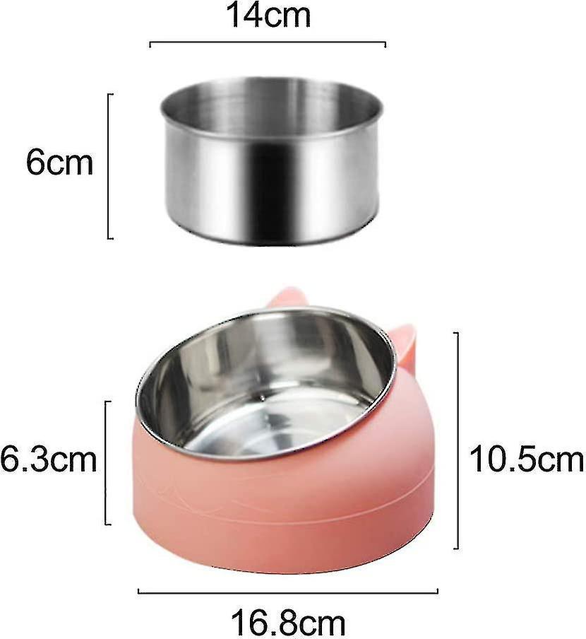 Cat Bowl Set， Feeding Bowls Cat Food， Cat Bowl Stainless Steel Non-slip， Feeding Bowl Cat