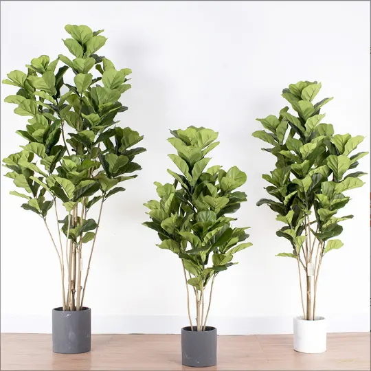 Artificial plants Fiddle Leaf Fig tree Plastic ficus banyan trees garden supplies for indoor outdoor decoration factory price