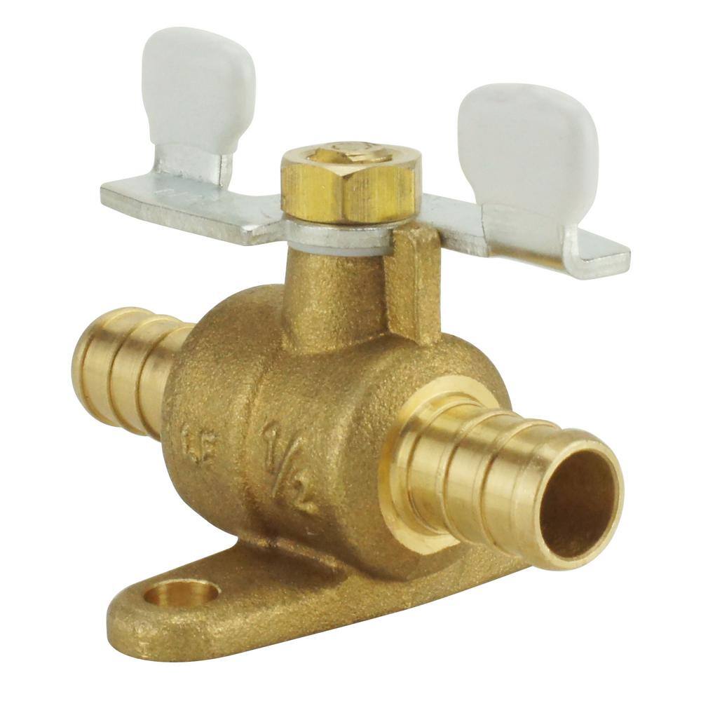 Apollo 12 in. Brass PEX-B Barb Ball Valve with Tee Handle and Mounting Pad APXV12T