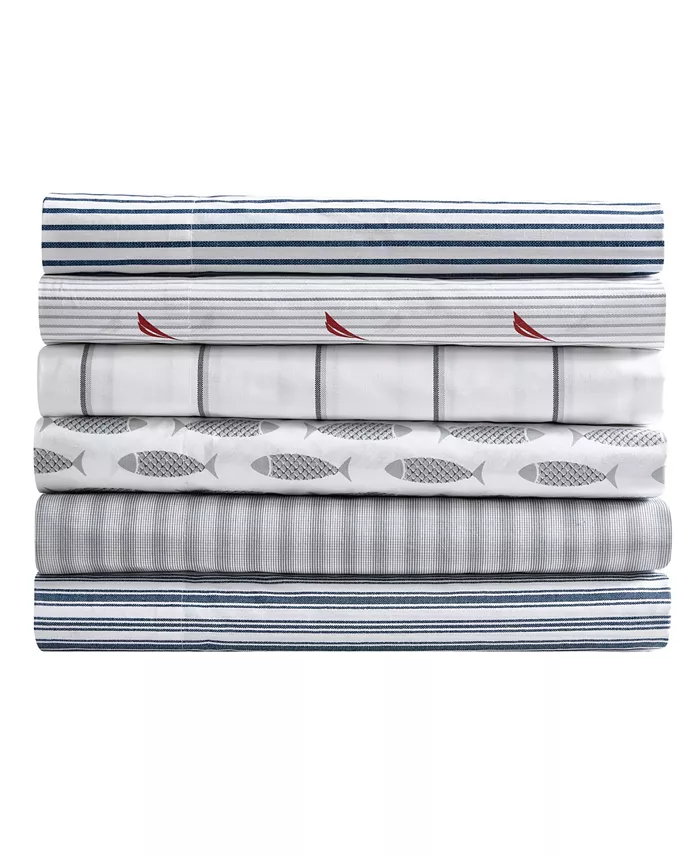 Nautica Coleridge Stripe Cotton Percale 3-Piece Sheet Set， Twin XL