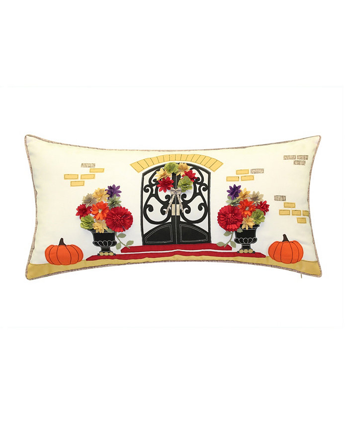 Edie@Home Indoor Outdoor Harvest Welcome Home Decorative Pillow， 28 x 14