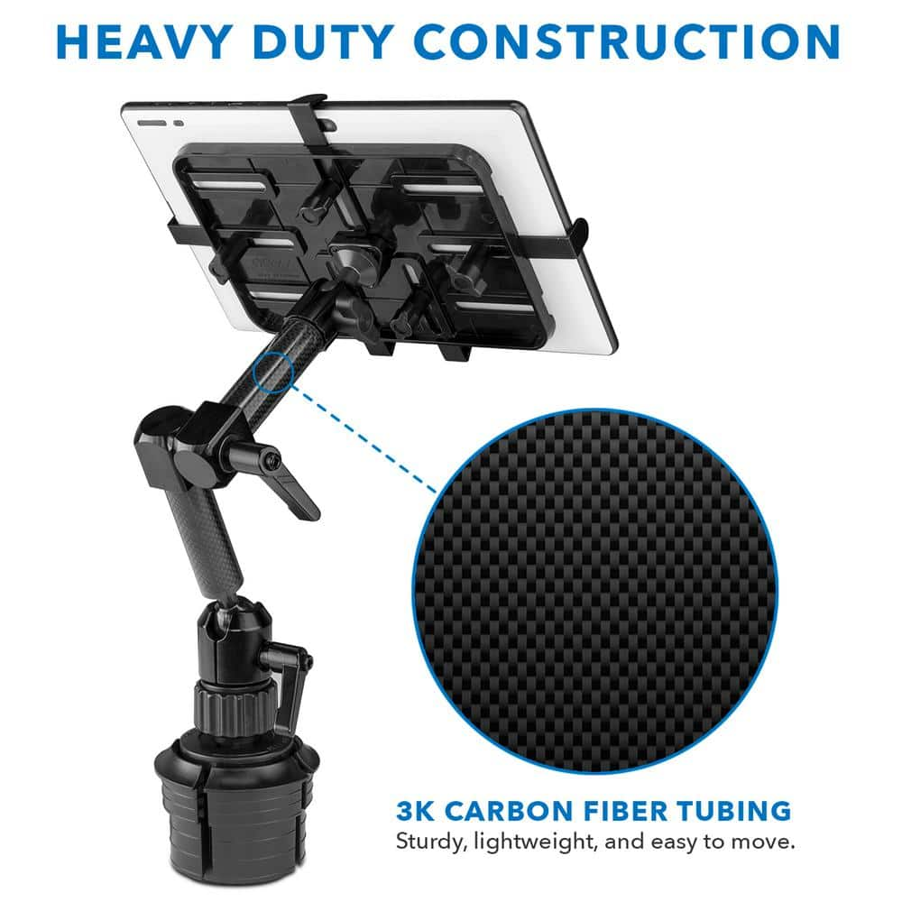 mount-it! Carbon Fiber Cup Holder Tablet ELD Mount MI-7321