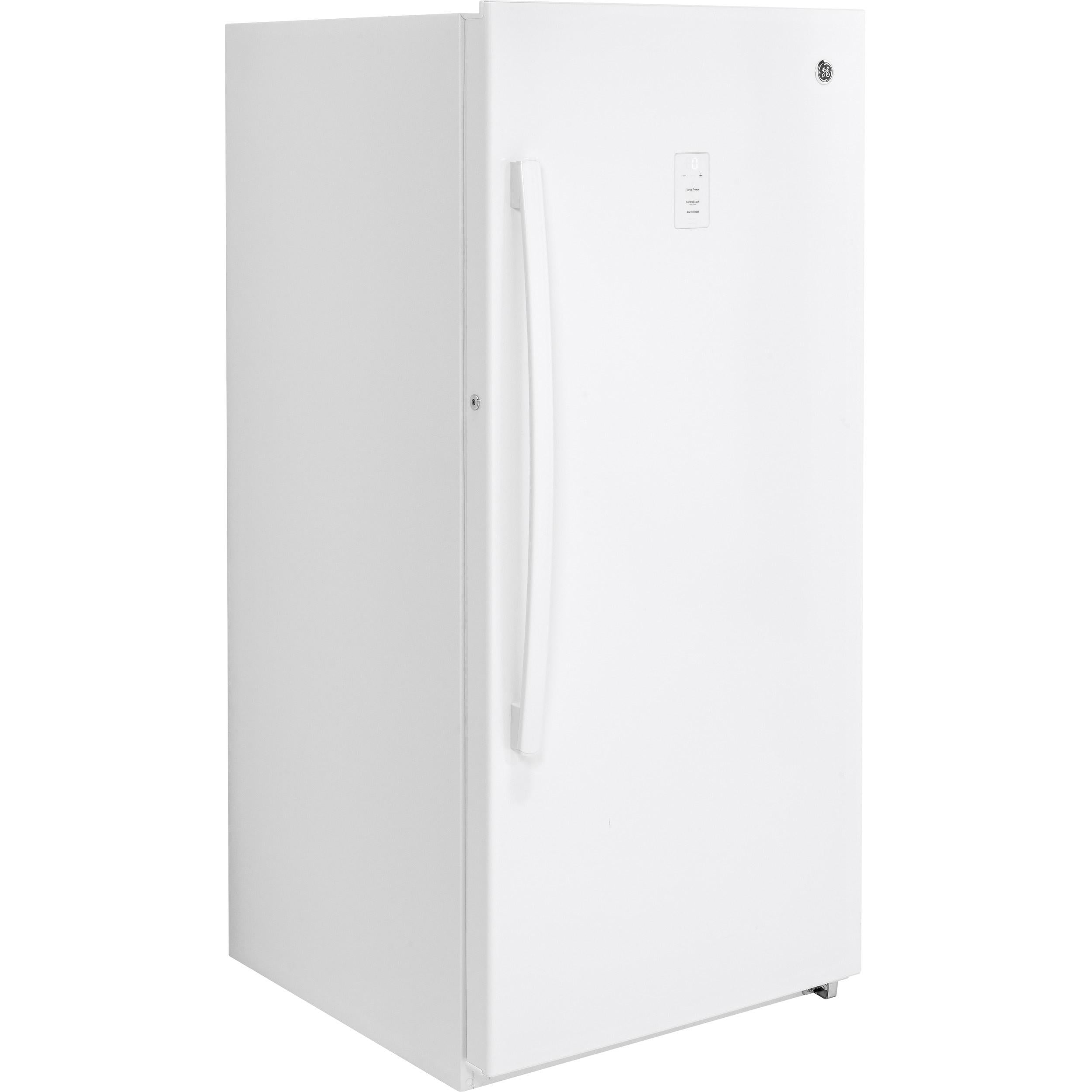 GE 14.1 cu.ft. Upright Freezer with Turbo Freeze FUF14SMRWW