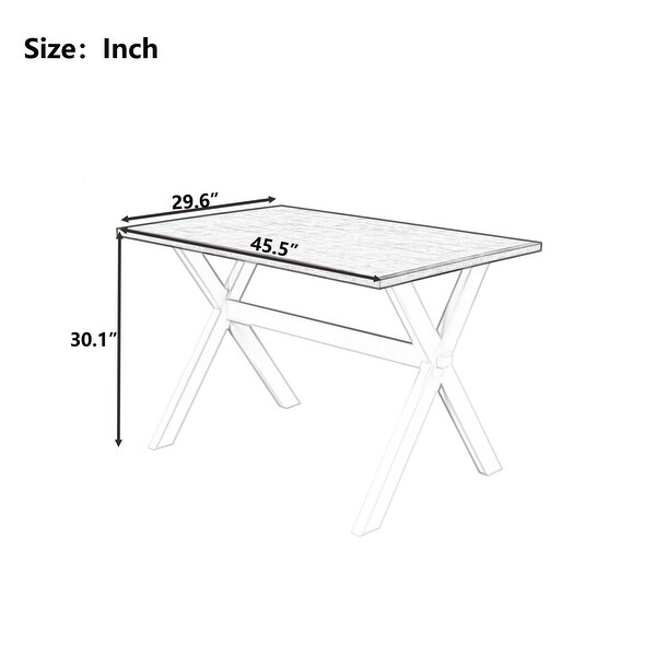 Wood X-shape Legs Kitchen Dining Table for Small Places