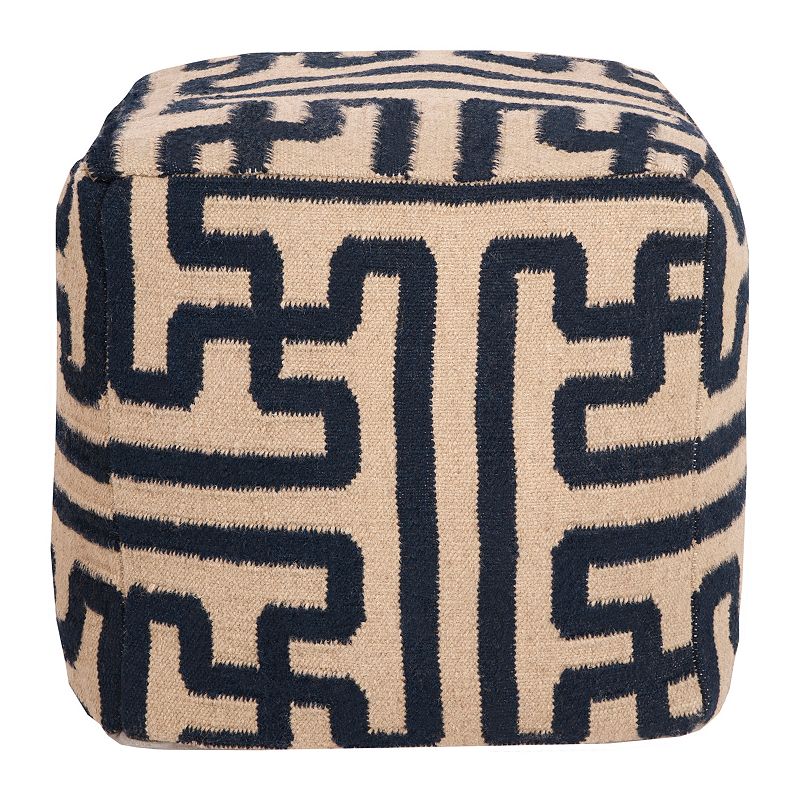 Artisan Weaver Ardmore Maze Wool Pouf