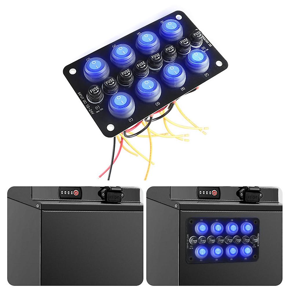 Multi-switch Control Panel Waterproof And Dustproof 10a Fuse For 12v-24v Cars Trucks Trucks Boats Motorcycles Yachts