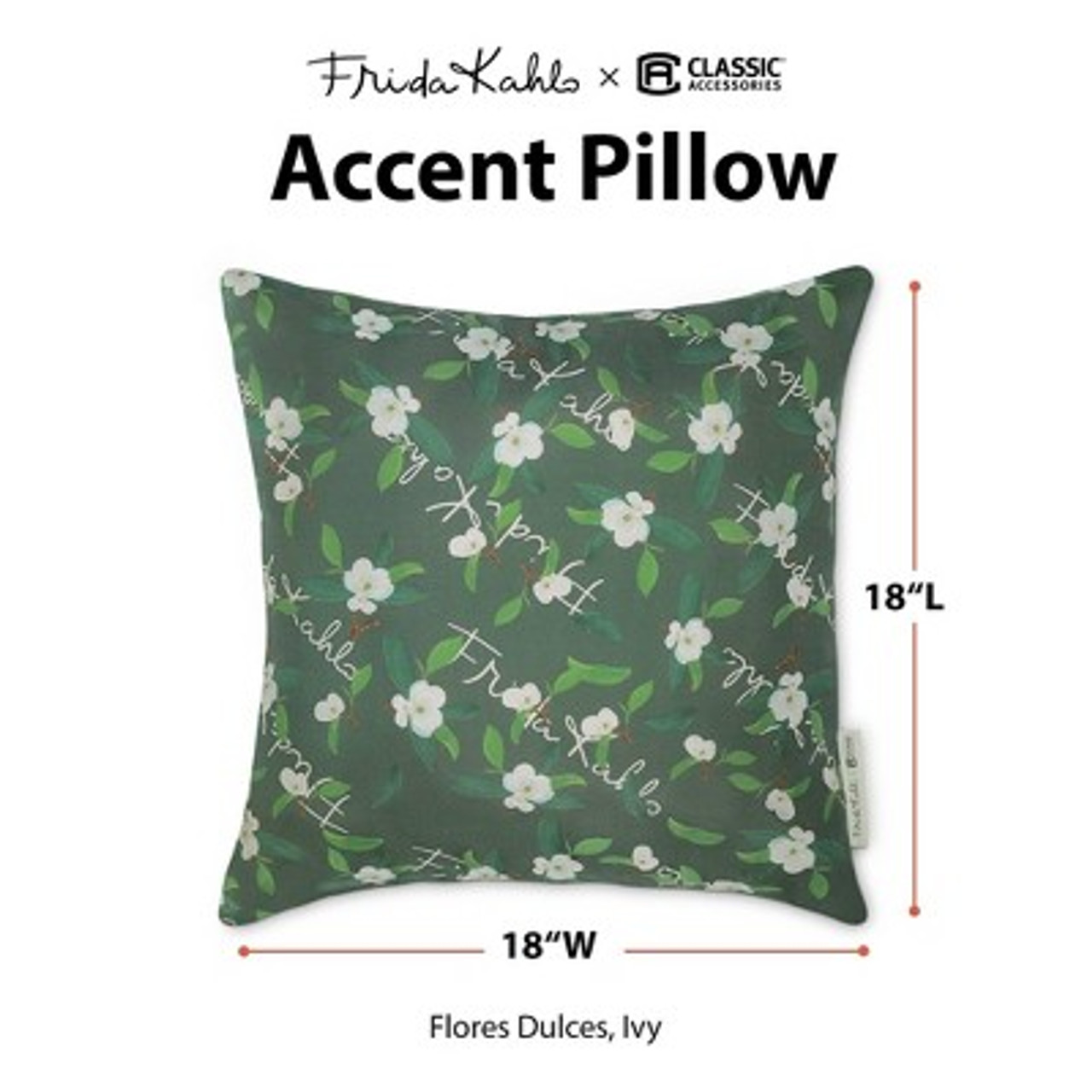 2pk Frida Kahlo Outdoor Throw Pillow Set Flores Dulces Ivy - Classic Accessories