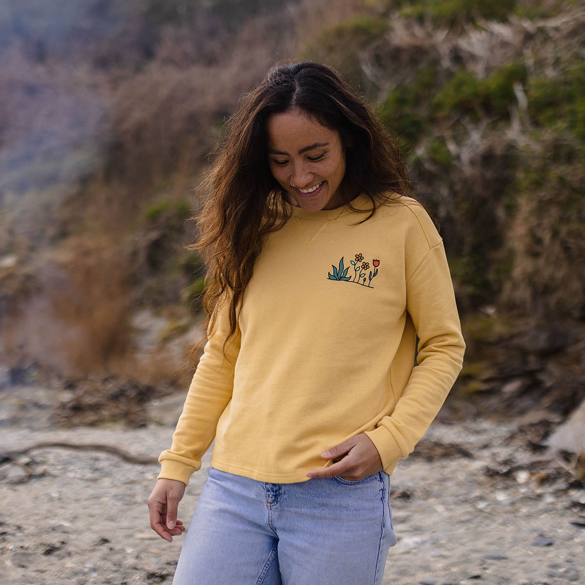 Bloom Hemp Sweatshirt - Ochre Yellow