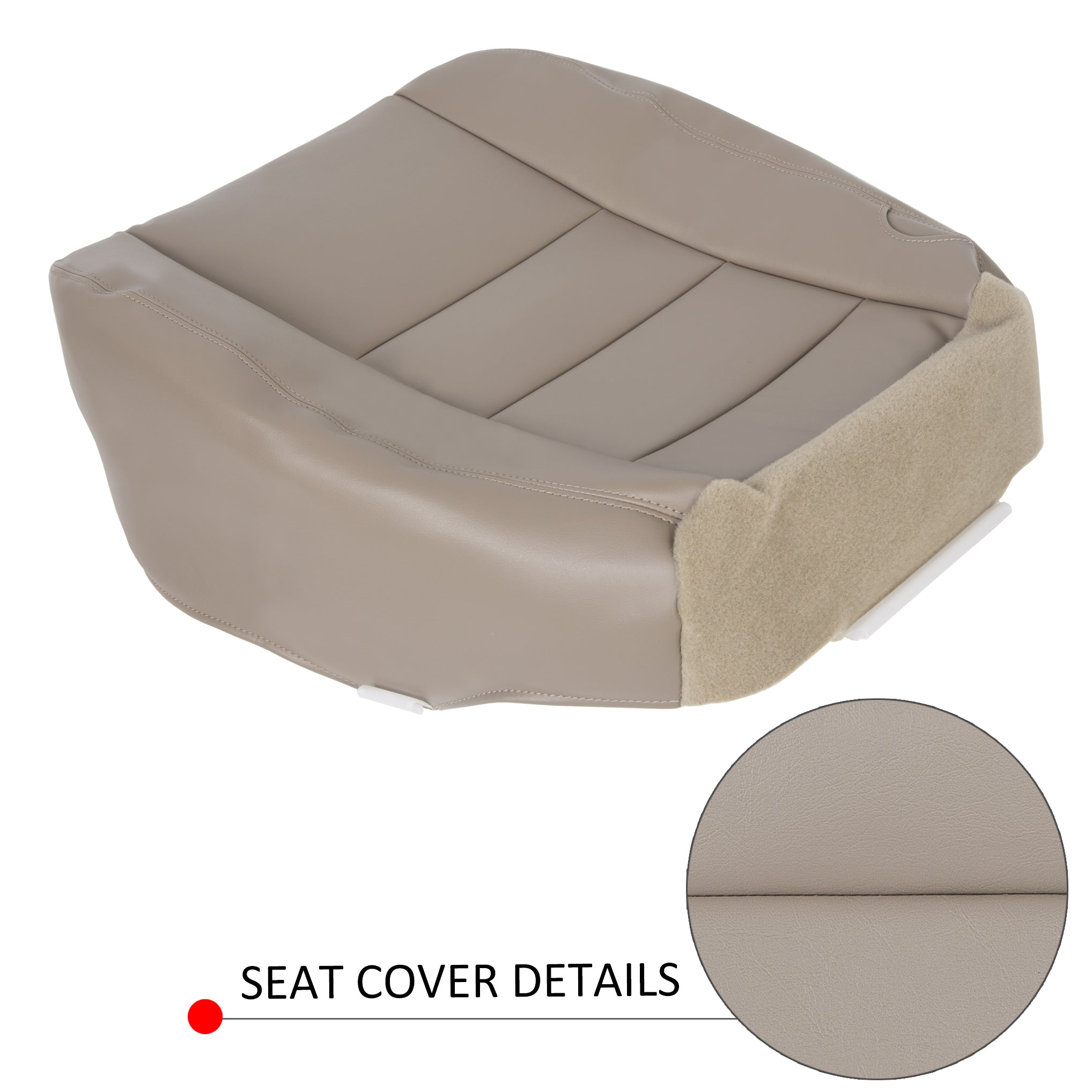 Kojem Driver Side Bottom Seat Cover Tan for 2002 2003 2004 Ford Excursion Limited 4 Door Synthetic Leather