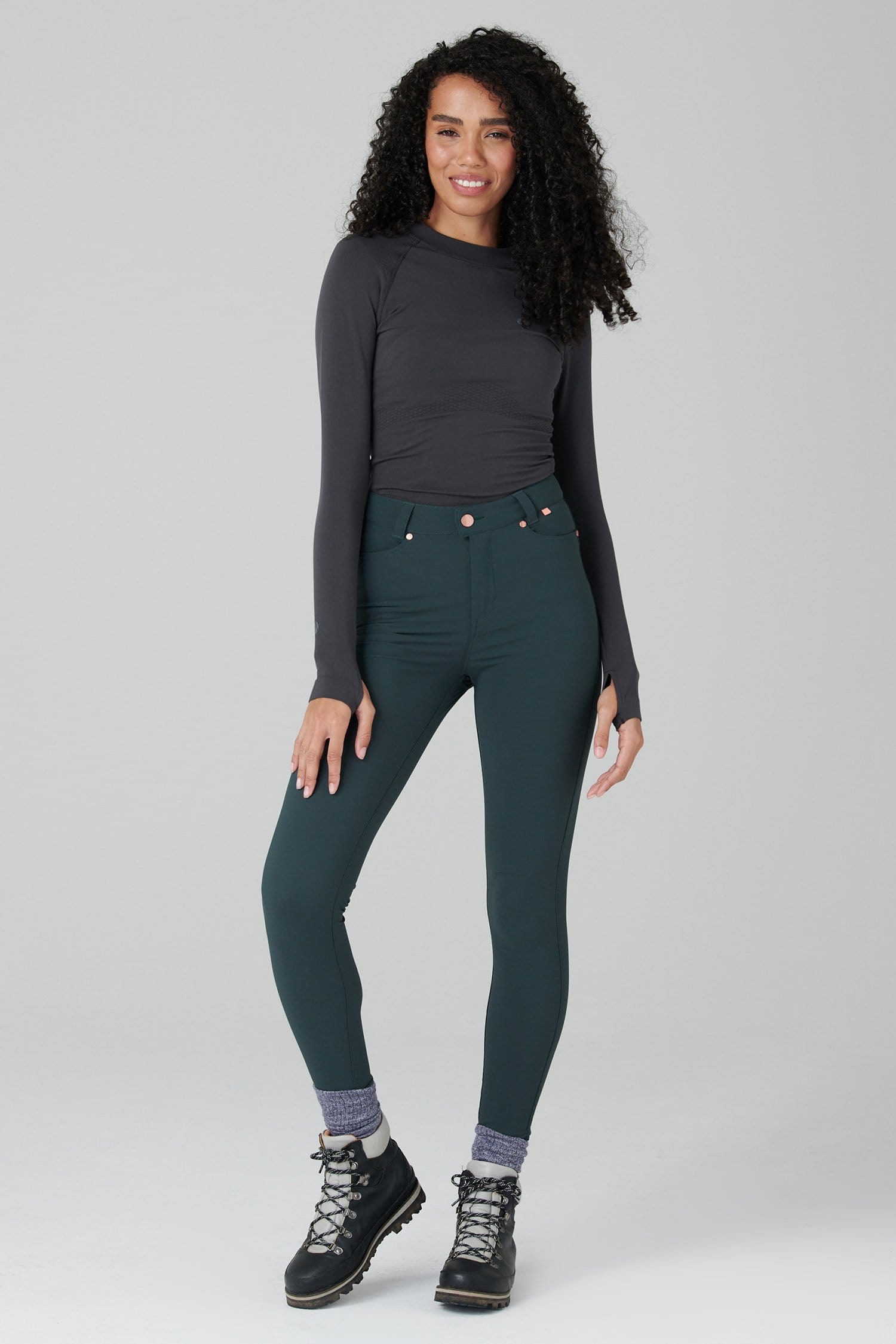 Thermal Skinny Outdoor Trousers - Forest Green