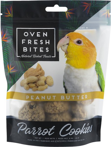 Caitec Oven Fresh Bites Peanut Butter Cookies Parrot Treats， 4-oz bag