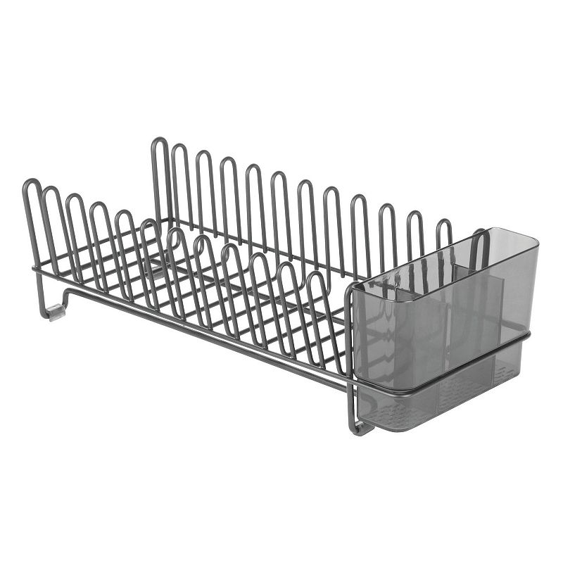 mDesign Compact Countertop， Sink Dish Drying Rack Caddy