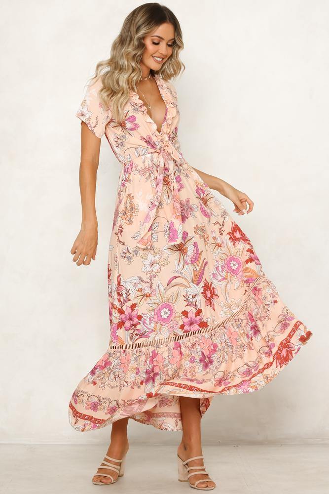 Kick The Dust Up Maxi Dress Pink