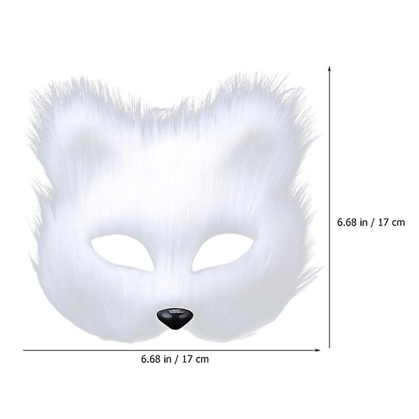 2pcs Fox Mask Masquerade Mask Plush Fox Mask Carnival Party Cosplay Mask Costume Accessory