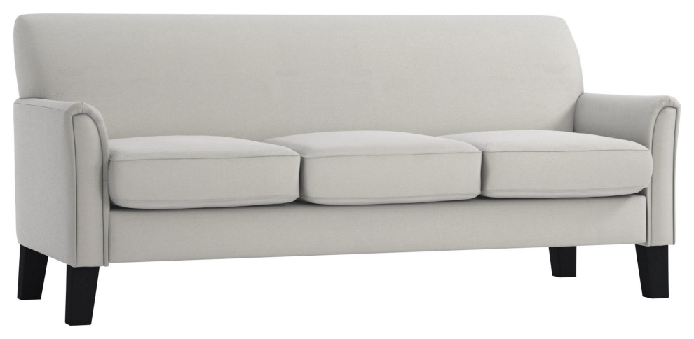 3 Seater Sofa  Padded Seat  ampBackrest With Flared Arms   Transitional   Sofas   by Decorn  Houzz